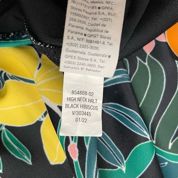 Old Navy Hibiscus Print Plus Size Halter Tie One Piece Swimsuit Plus Size 2X - Picture 11 of 12